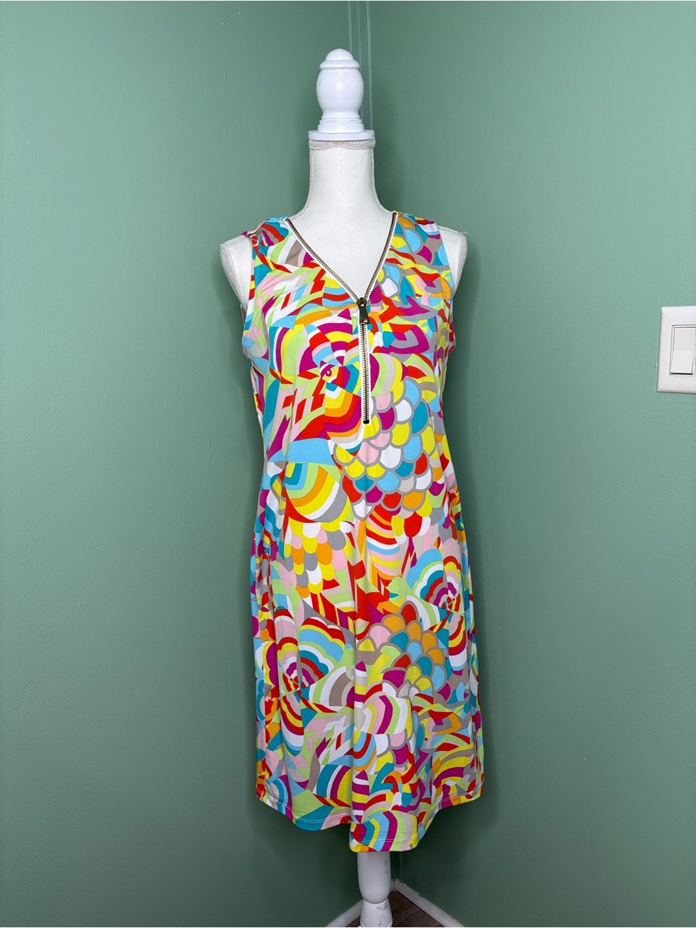Philosophy Sleeveless V-Neck Multi-Color Swim Coverup